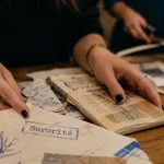 Définition de sororité : solidarité entre femmes, mains et ruban pour affiche