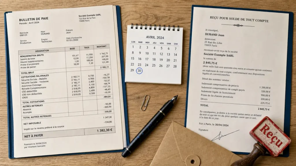 Dernier bulletin de salaire et solde de tout compte : ce qu’il faut vérifier avant de signer