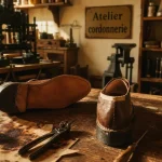 Devenir cordonnier à 40 ans : atelier et chaussures en réparation