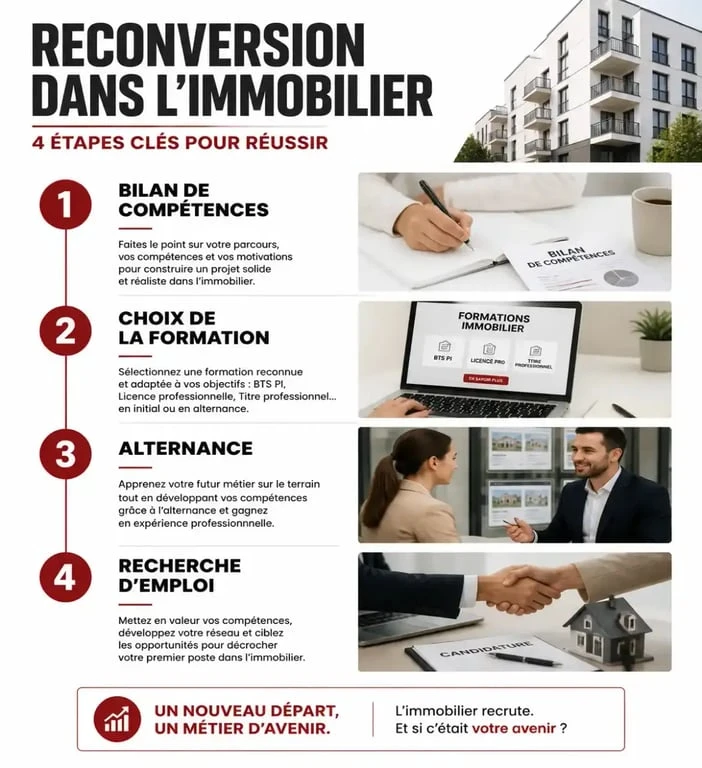 Étapes clés pour réussir sa reconversion dans l'immobilier
