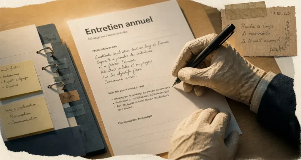 Commentaire d&rsquo;entretien annuel : 5 exemples concrets et précautions juridiques