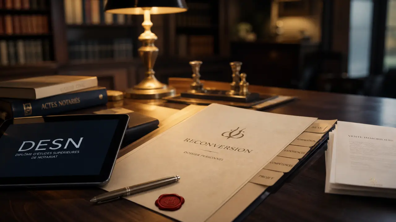 Reconversion notaire : stage encadré 30 mois en office