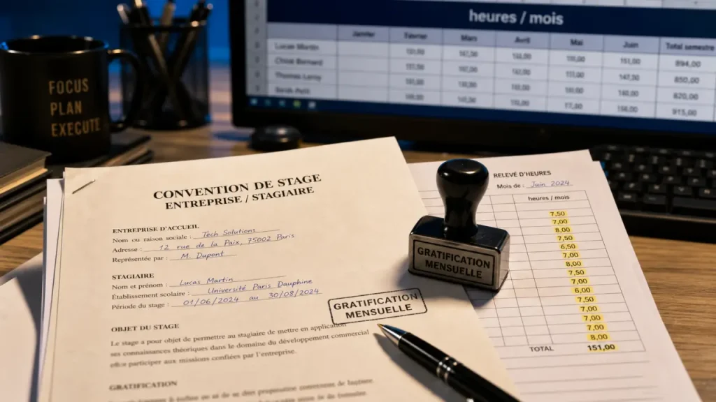Rémunération de stage 2026 : 309e heure, versement mensuel, calcul du montant