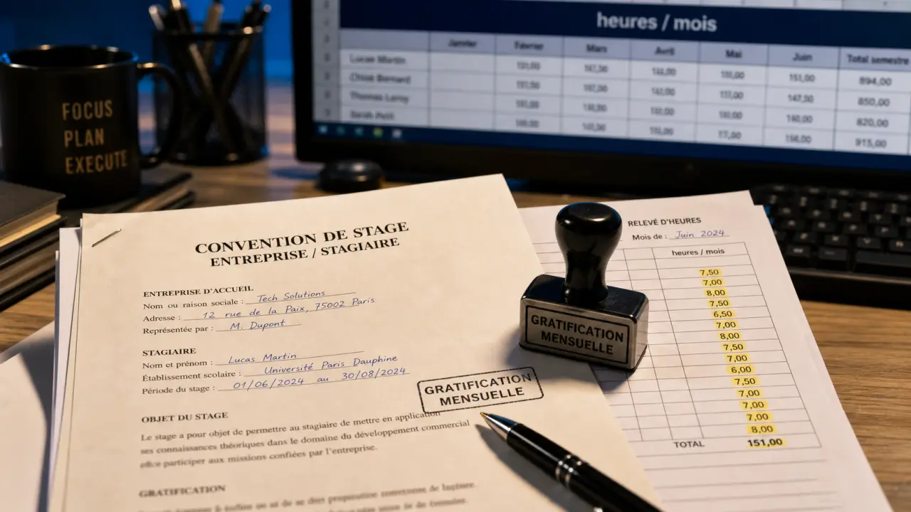 Rémunération stage date de versement 2026 : gratification mensuelle par mois