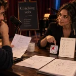 Coaching prise de parole : coach et candidat en répétition