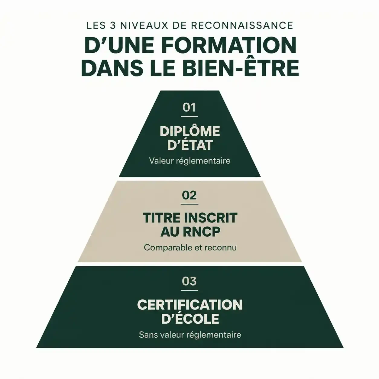 Formation dans le bien-être : différences entre diplôme d'État, titre RNCP et certification d'école